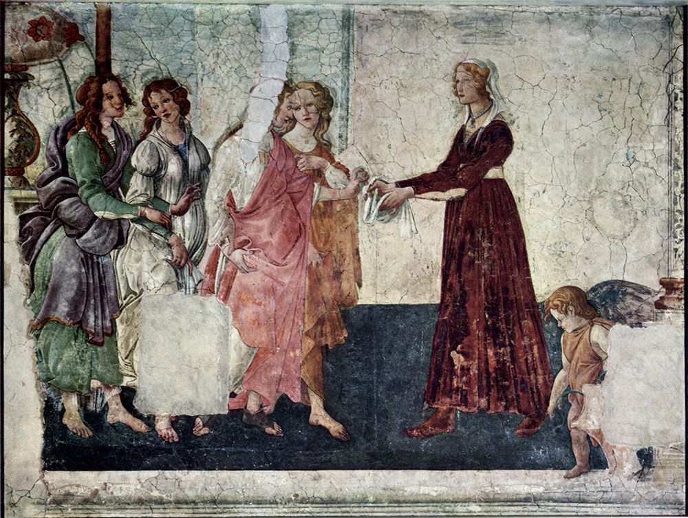 Venus and the Graces bringing Presents to a Bride 1483 art print by Sandro Botticelli for $57.95 CAD