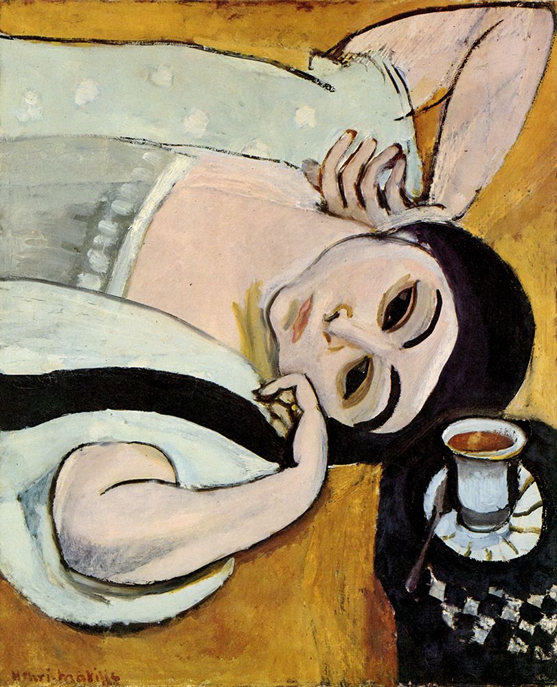 Laurettes Head with a Coffee Cup 1917 art print by Henri Matisse for $57.95 CAD