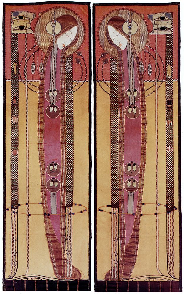 Pair of Embroidered Panels for Hill House 1902 art print by Margaret Macdonald Mackintosh for $57.95 CAD