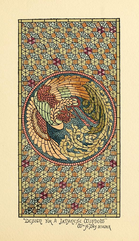 Art Nouveau Stained Glass Designs art print by Belcher Mosaic Glass 1886 - 31 design by Wm H Day for $57.95 CAD