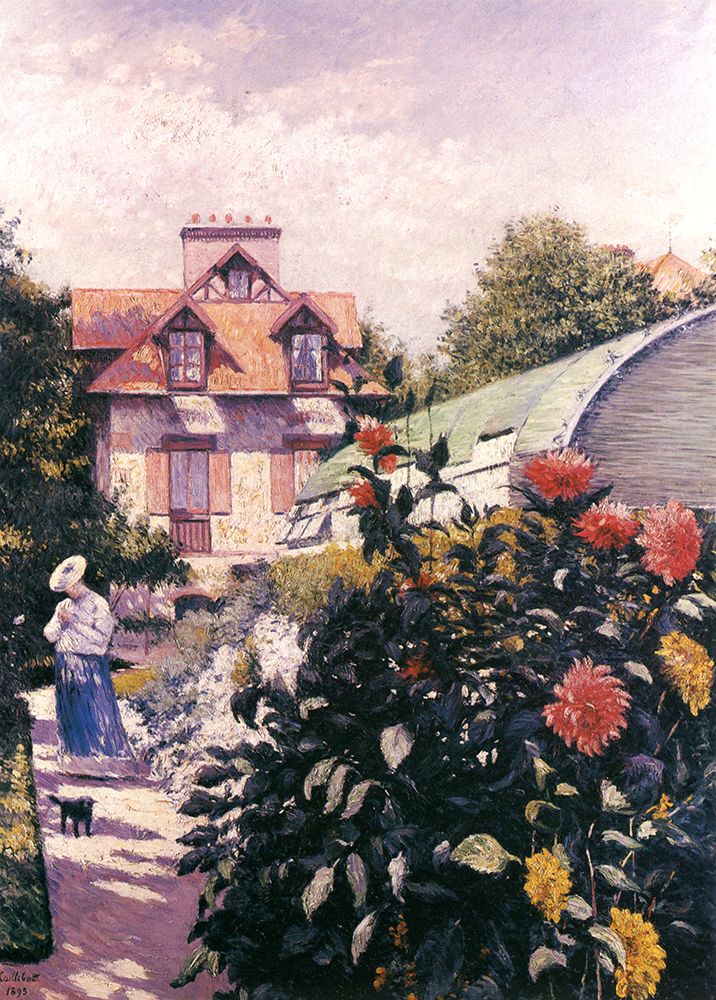 Caillebotte, Gustave art print by Dahlias in a Garden at Petit-Gennevilliers 1893 for $57.95 CAD