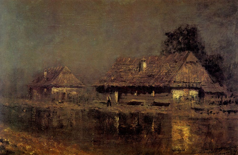 Mednyanszky, Laszlo art print by Houses by the River 1898 for $57.95 CAD