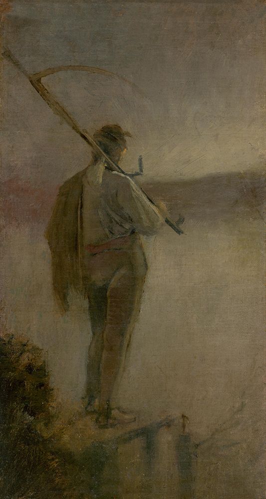 Mower by the River art print by Laszlo Mednyanszky for $57.95 CAD