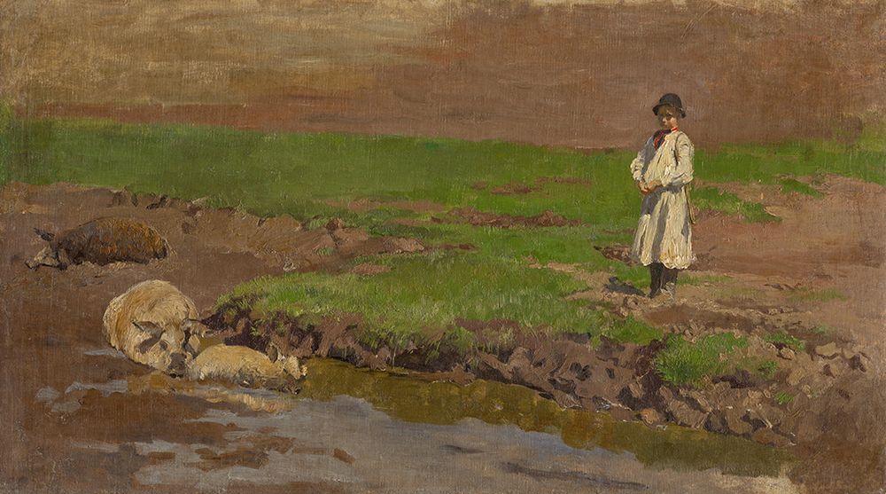 Swineherd art print by Laszlo Mednyanszky for $57.95 CAD