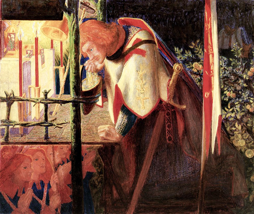 Rossetti, Dante Gabriel art print by Sir Galahad at the Ruined Chapel 1859 for $57.95 CAD