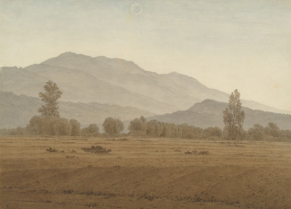 Friedrich, Caspar David art print by New Moon above the Riesengebirge Mountains 1810 for $57.95 CAD