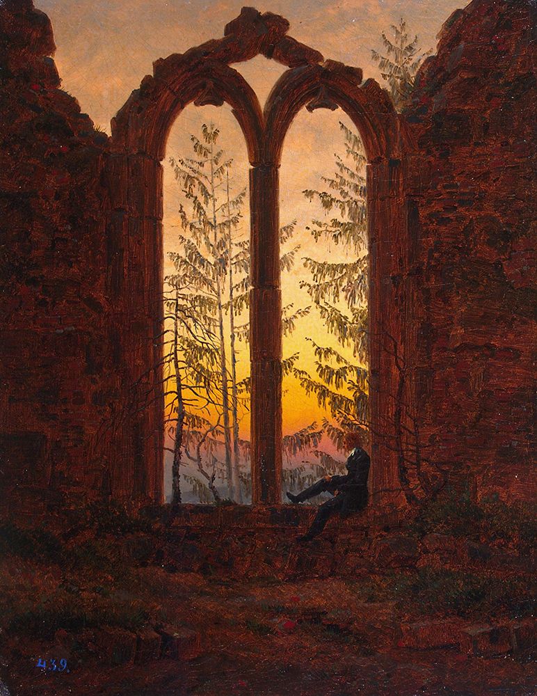 Friedrich, Caspar David art print by The Dreamer at the Ruins of the Oybin Monastry ca 1840 for $57.95 CAD