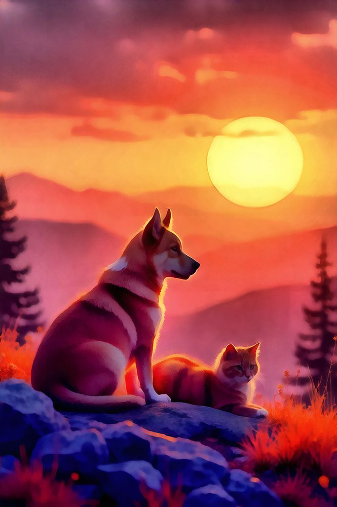 Best Friends at Sunset art print by Vanessa Knight for $57.95 CAD