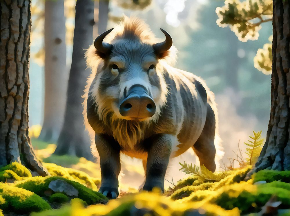 Boar in the Forest art print by Vanessa Knight for $57.95 CAD