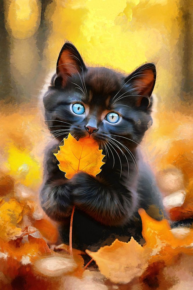 Cute Kitty in the Fall art print by Vanessa Knight for $57.95 CAD