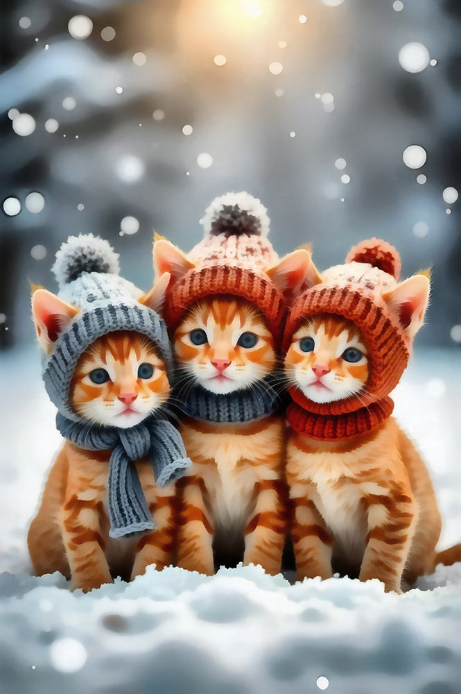Cute Kitty Winter art print by Vanessa Knight for $57.95 CAD