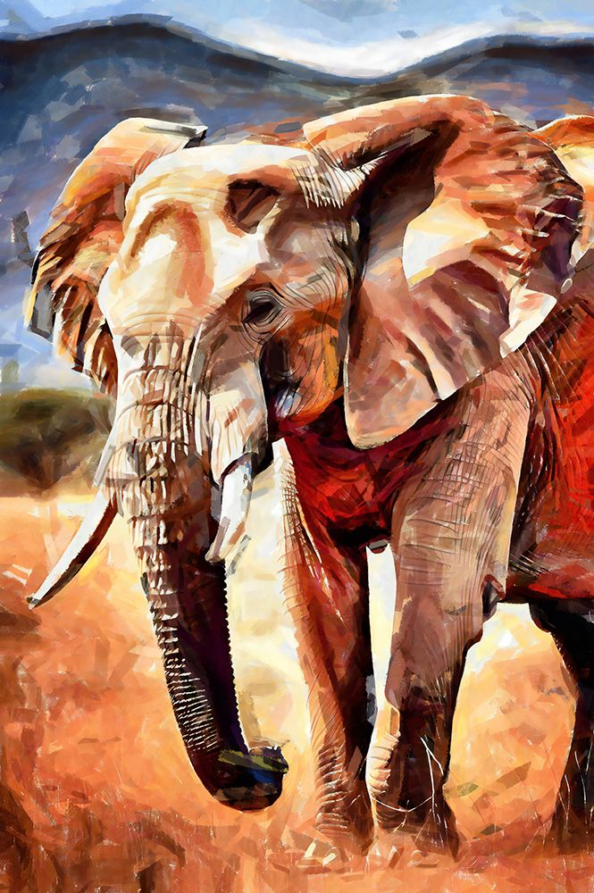 Elephant Abstraction I art print by Vanessa Knight for $57.95 CAD