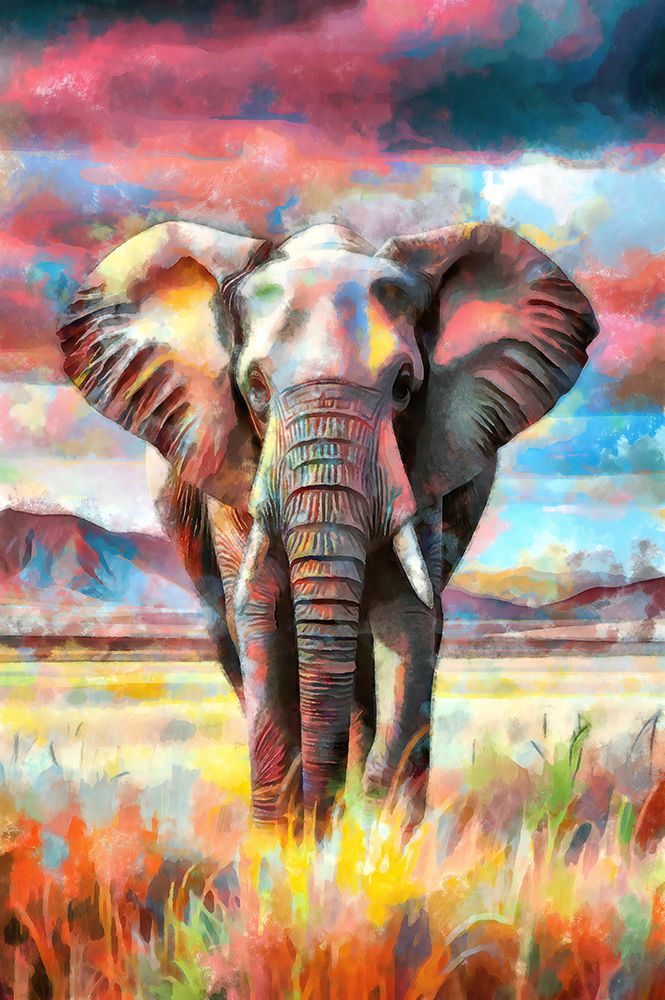 Elephant Abstraction II art print by Vanessa Knight for $57.95 CAD