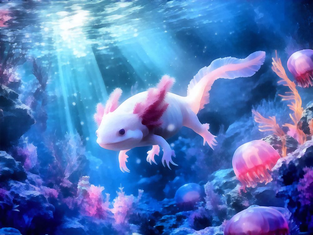 Fantasy Axolotl art print by Vanessa Knight for $57.95 CAD