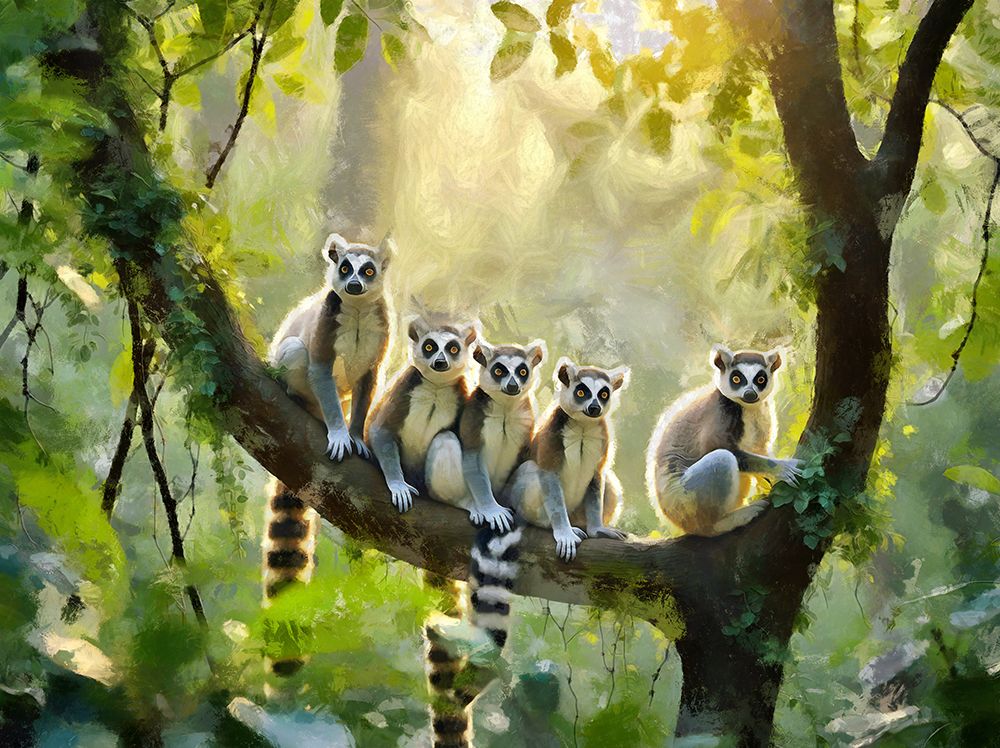 Lemur Family II art print by Vanessa Knight for $57.95 CAD