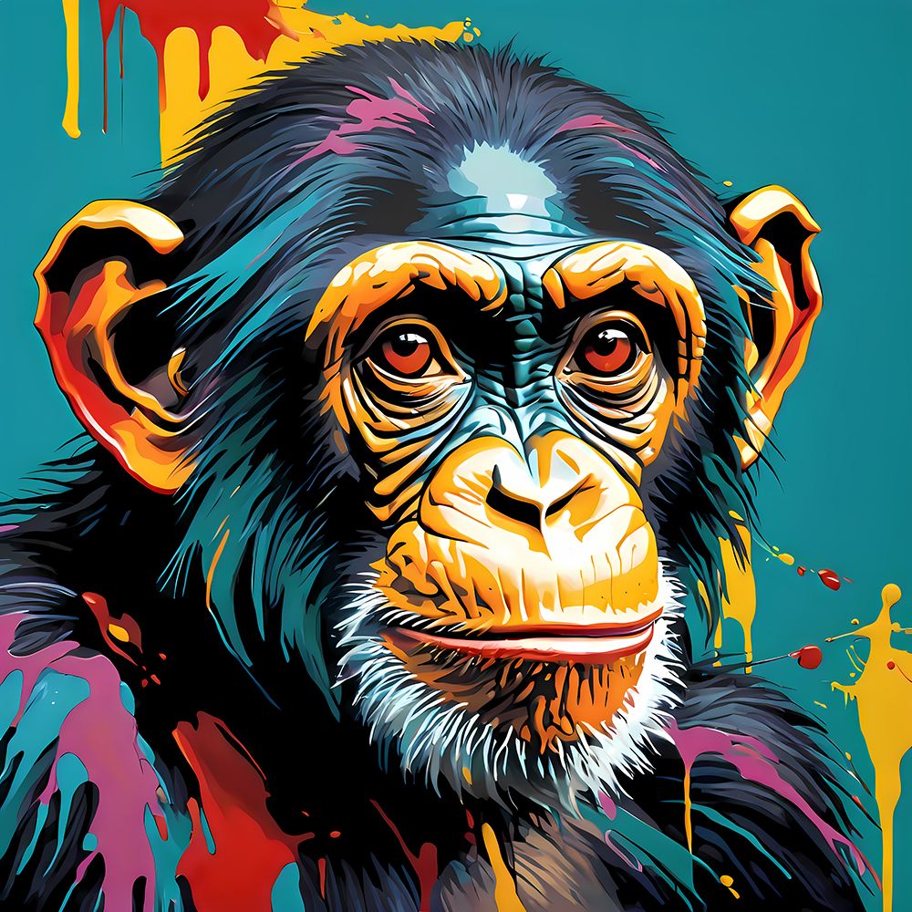 Modern Chimp I art print by Vanessa Knight for $57.95 CAD