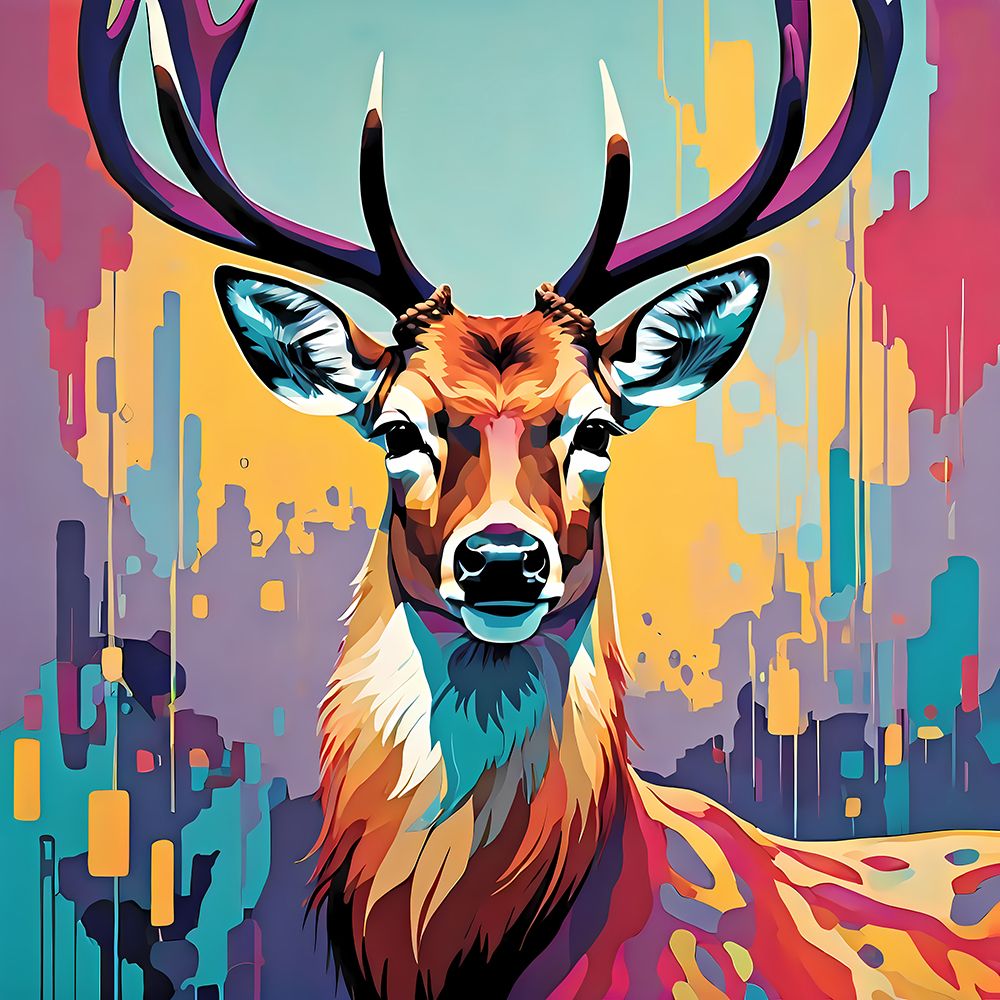 Modern Deer art print by Vanessa Knight for $57.95 CAD