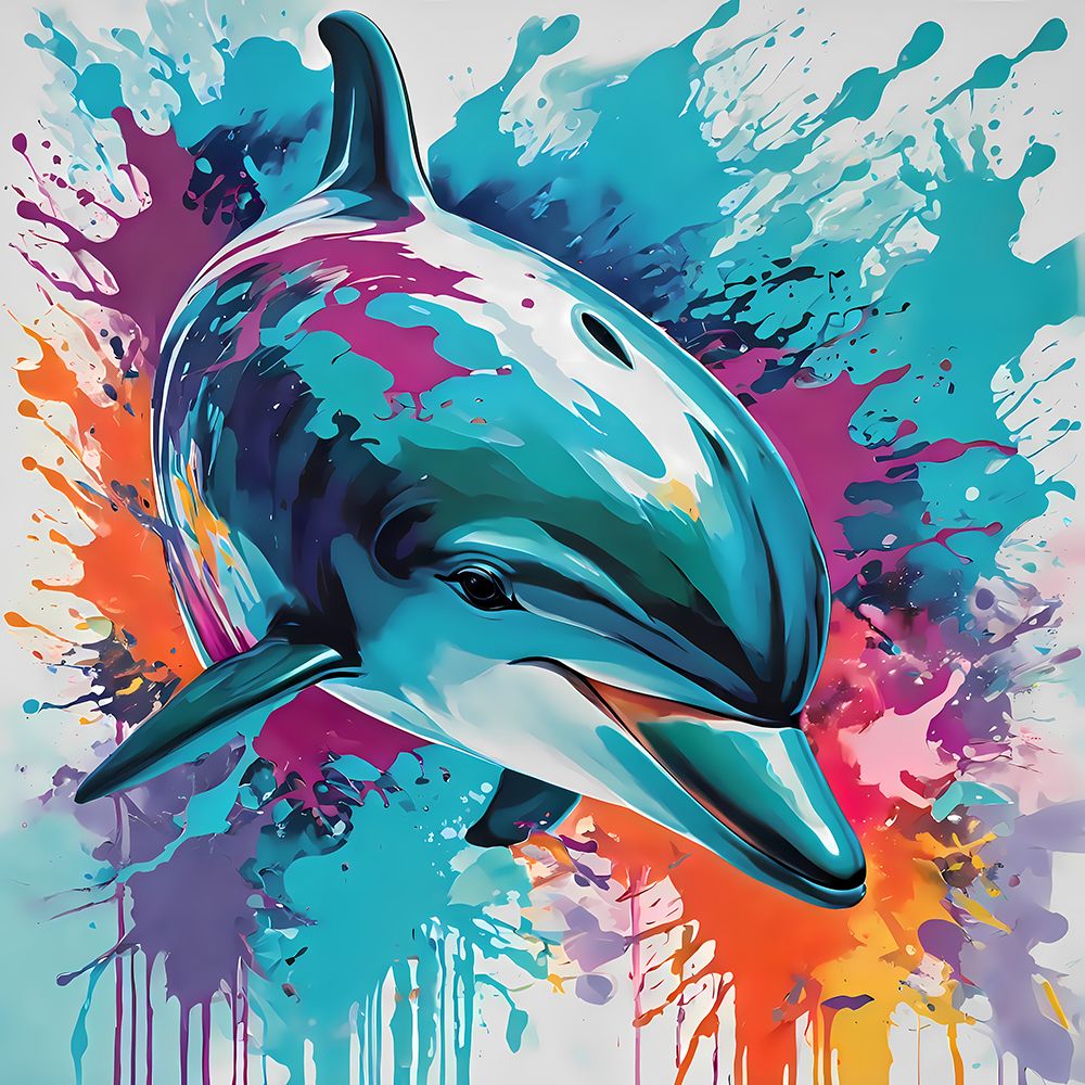 Modern Dolphin II art print by Vanessa Knight for $57.95 CAD