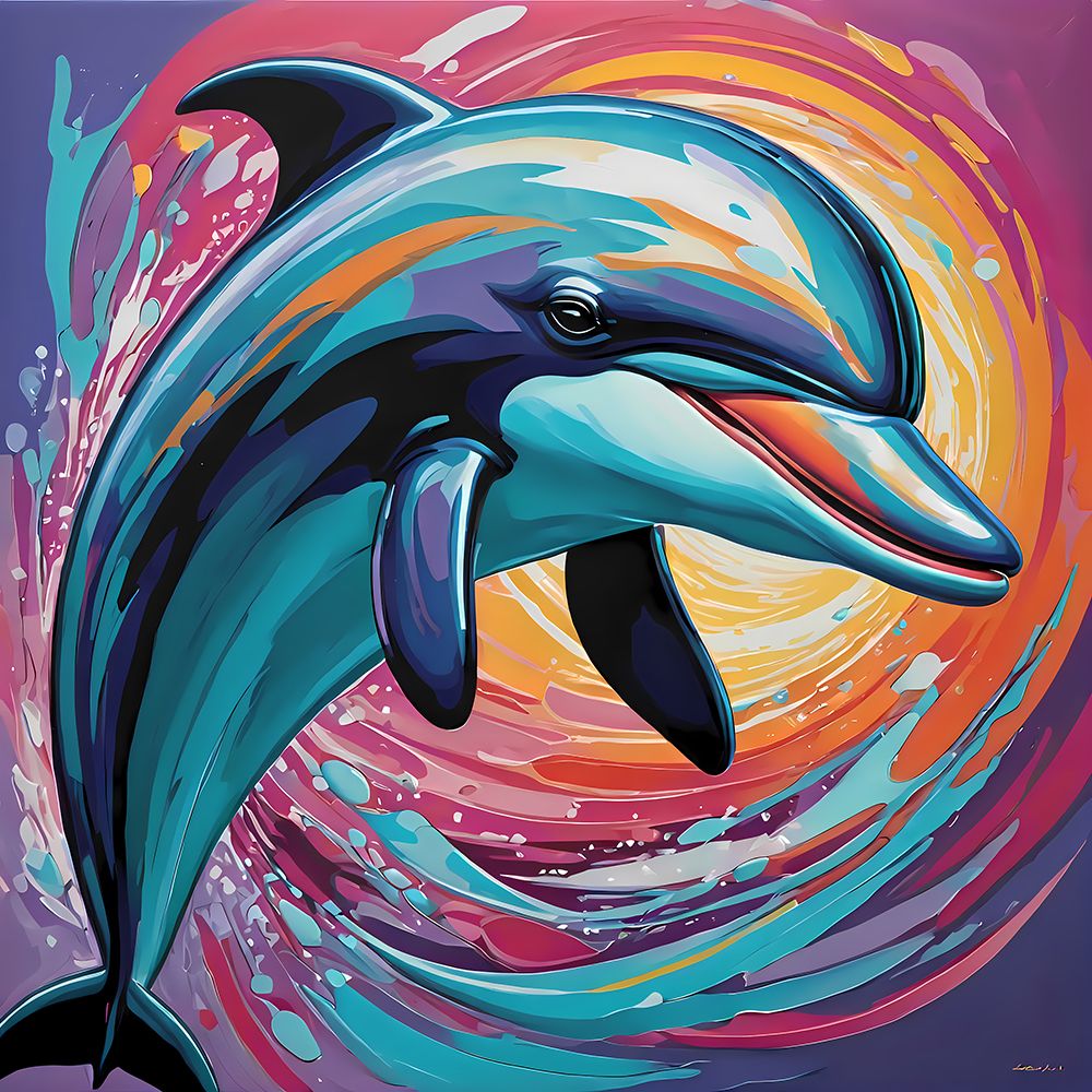 Modern Dolphin I art print by Vanessa Knight for $57.95 CAD