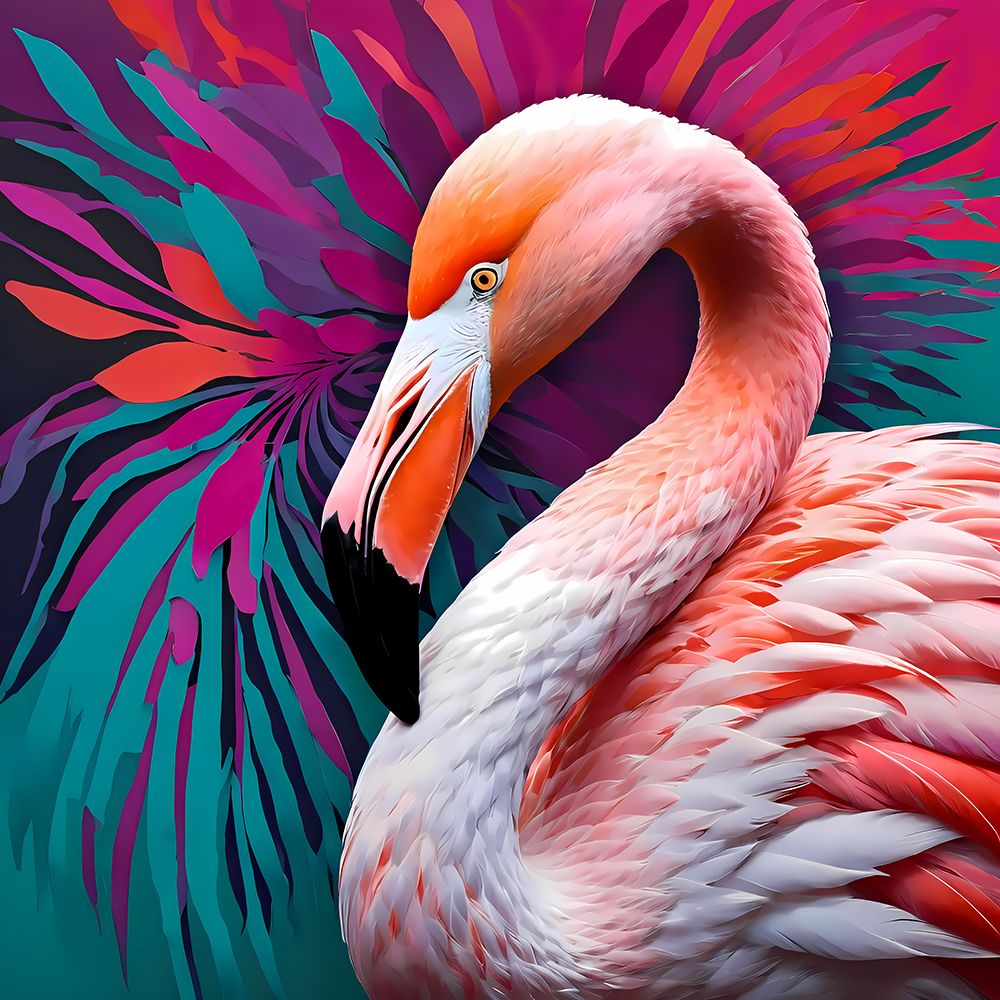 Modern Flamingo II art print by Vanessa Knight for $57.95 CAD