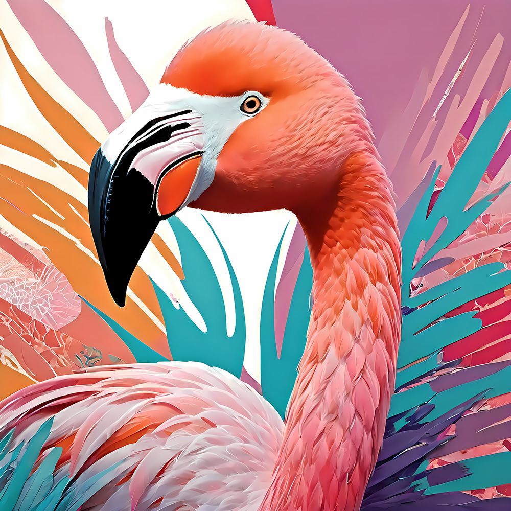 Modern Flamingo I art print by Vanessa Knight for $57.95 CAD
