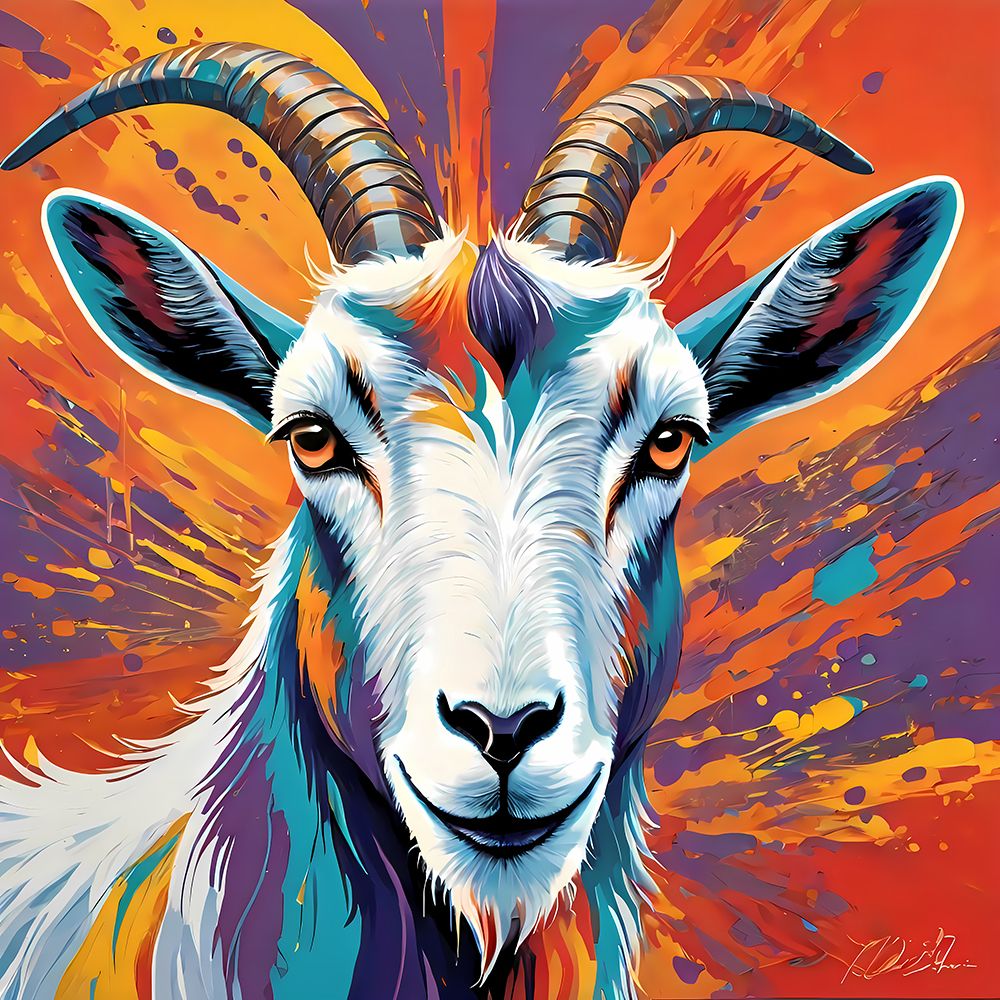 Modern Goat art print by Vanessa Knight for $57.95 CAD