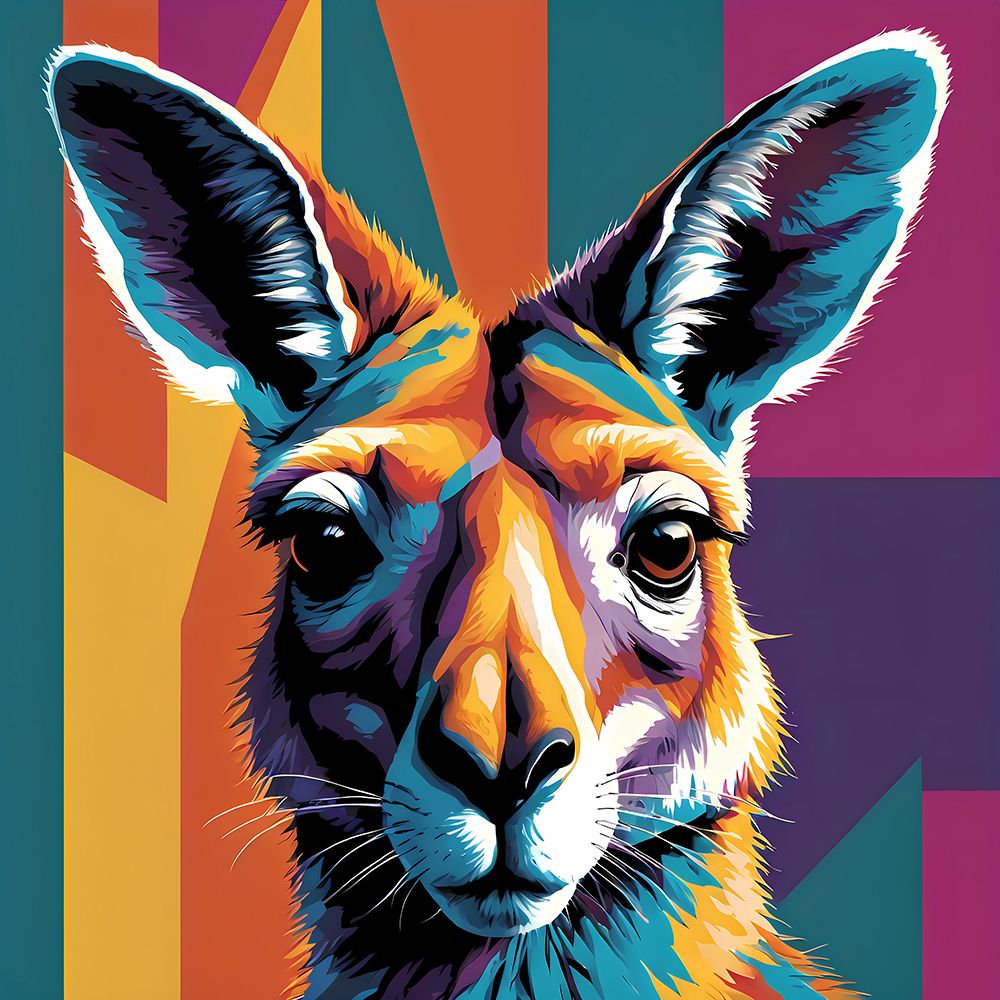 Modern Kangaroo art print by Vanessa Knight for $57.95 CAD