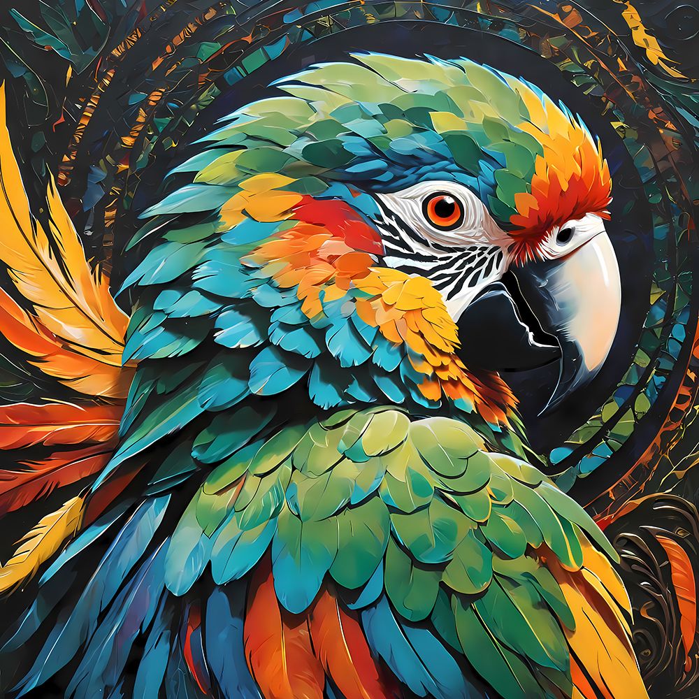 Modern Parrot II art print by Vanessa Knight for $57.95 CAD