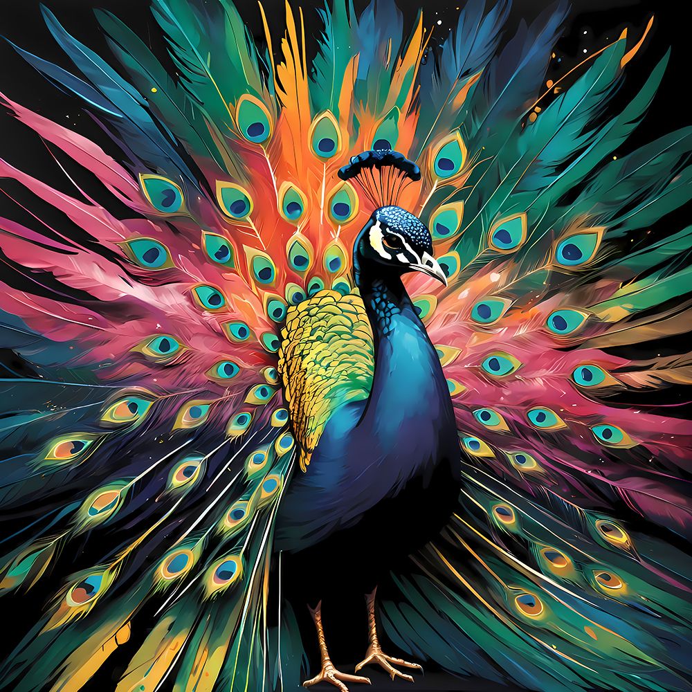 Modern Peacock I art print by Vanessa Knight for $57.95 CAD