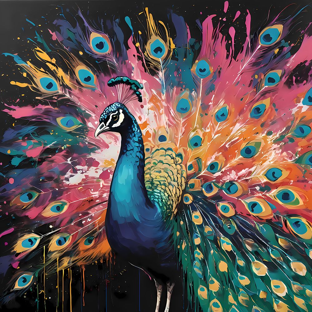 Modern Peacock II art print by Vanessa Knight for $57.95 CAD