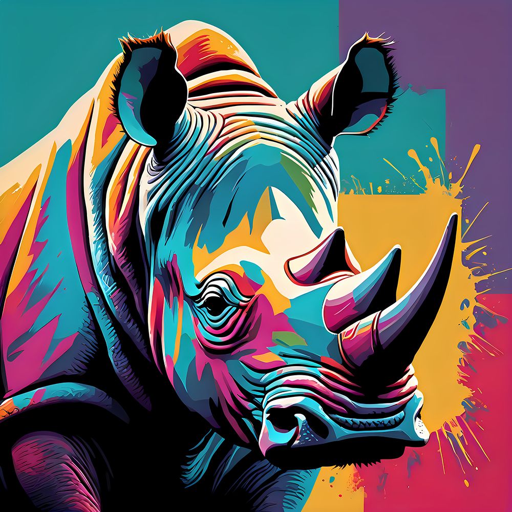 Modern Rhino art print by Vanessa Knight for $57.95 CAD