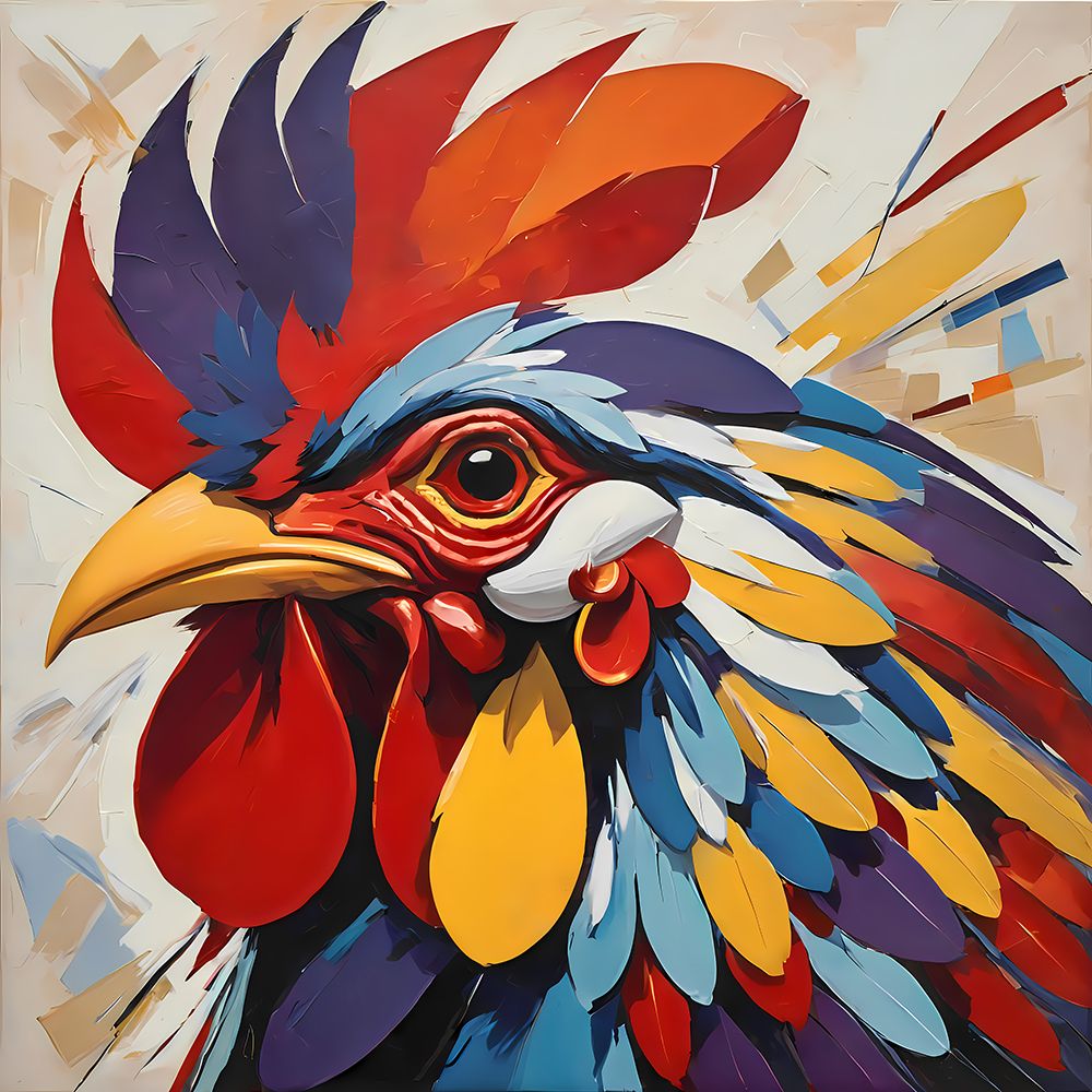 Modern Rooster art print by Vanessa Knight for $57.95 CAD