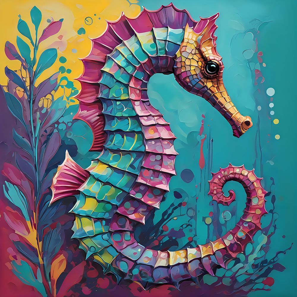 Modern Seahorse art print by Vanessa Knight for $57.95 CAD