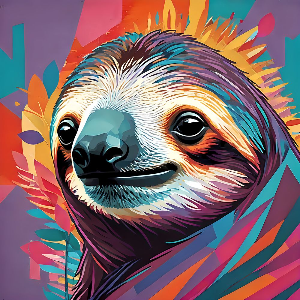 Modern Sloth II art print by Vanessa Knight for $57.95 CAD