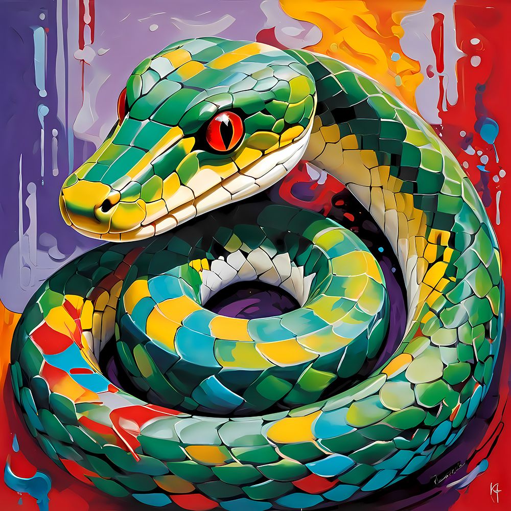 Modern Snake art print by Vanessa Knight for $57.95 CAD
