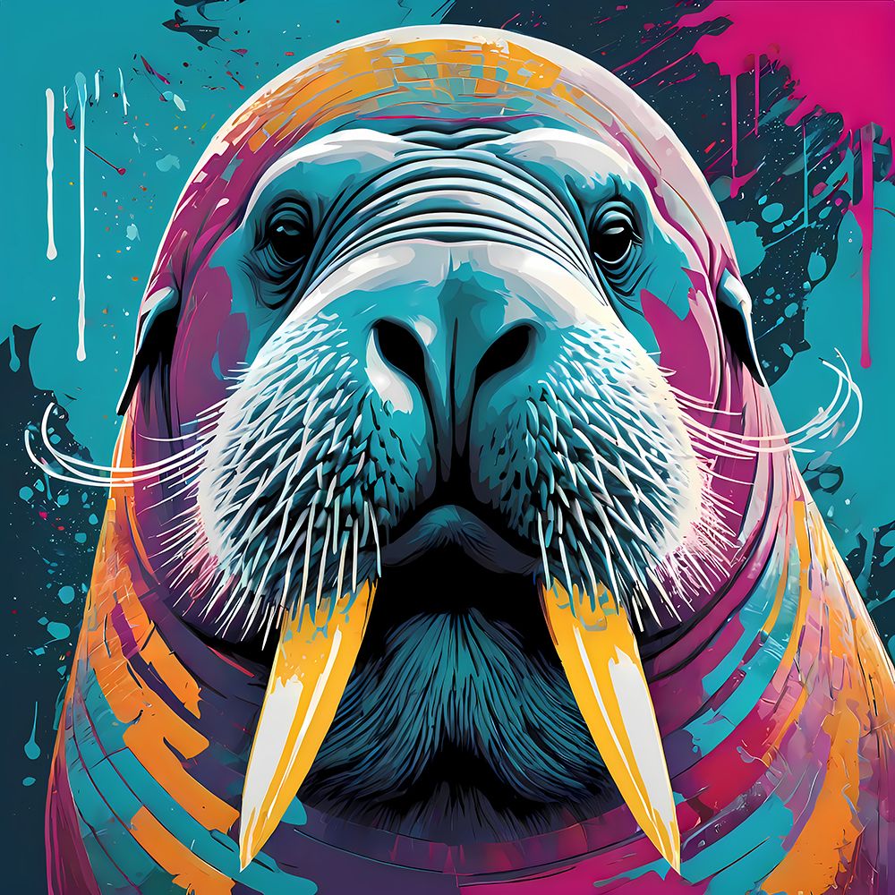 Modern Walrus art print by Vanessa Knight for $57.95 CAD