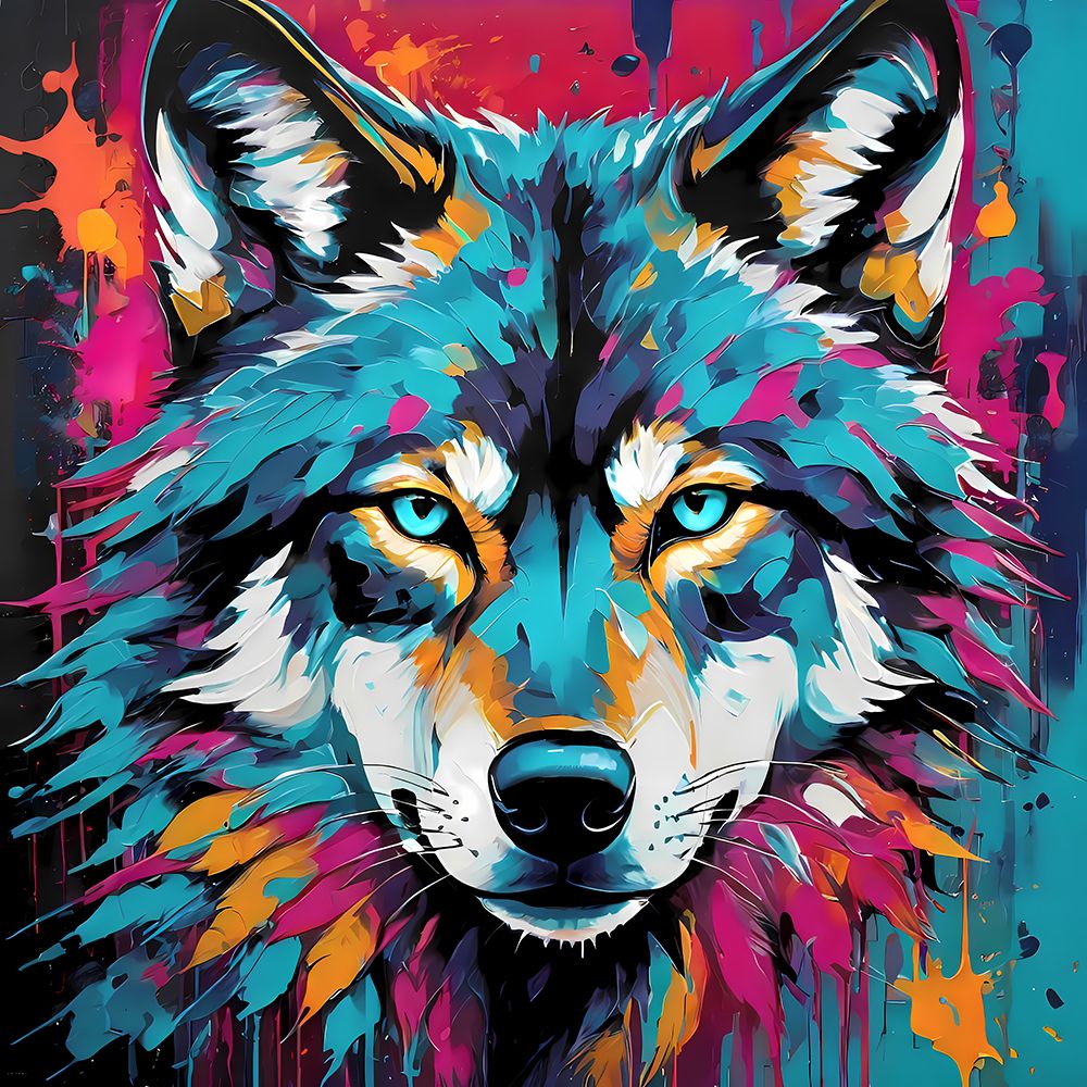 Modern Wolf art print by Vanessa Knight for $57.95 CAD