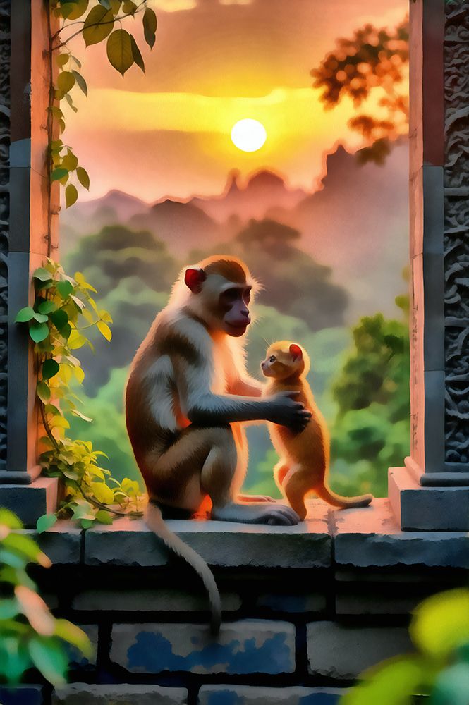 Monkey Family art print by Vanessa Knight for $57.95 CAD
