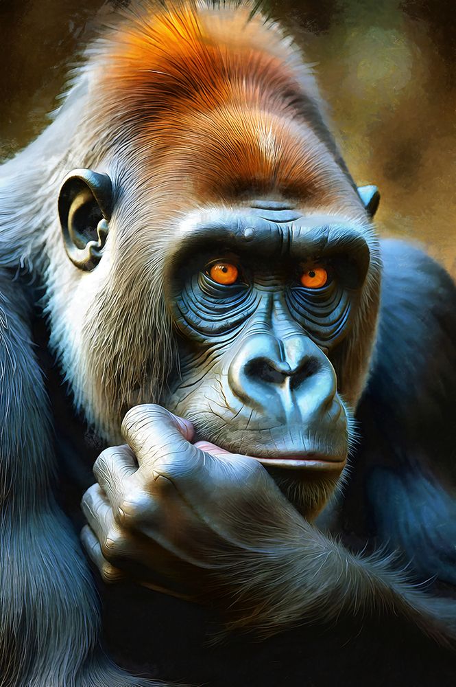 Pondering Gorilla II art print by Vanessa Knight for $57.95 CAD