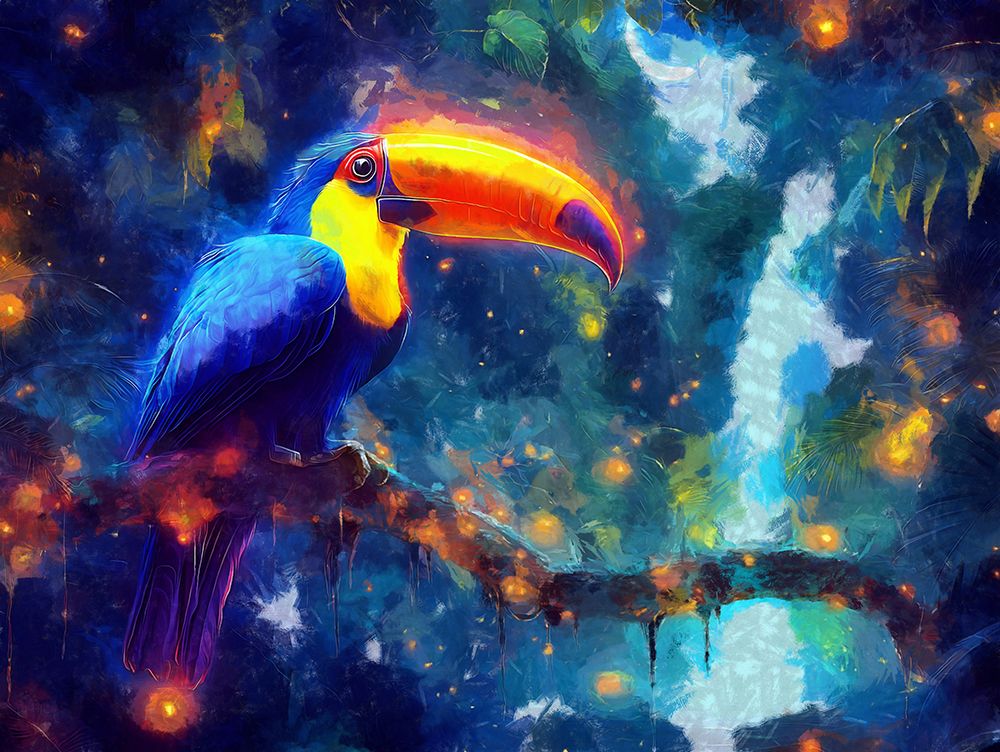 Toucan Abstraction art print by Vanessa Knight for $57.95 CAD