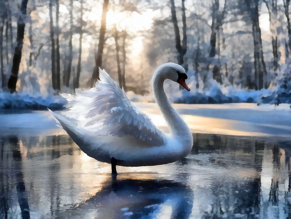 Winter Swan art print by Vanessa Knight for $57.95 CAD