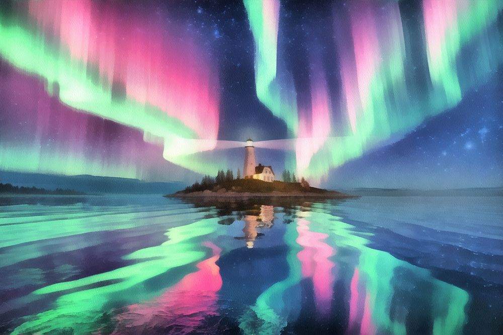 Northern Lights Fantasy II art print by Vanessa Knight for $57.95 CAD