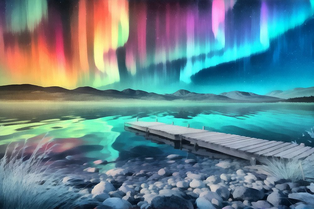 Northern Lights Fantasy III art print by Vanessa Knight for $57.95 CAD