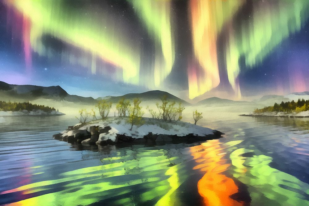 Northern Lights Fantasy IV art print by Vanessa Knight for $57.95 CAD