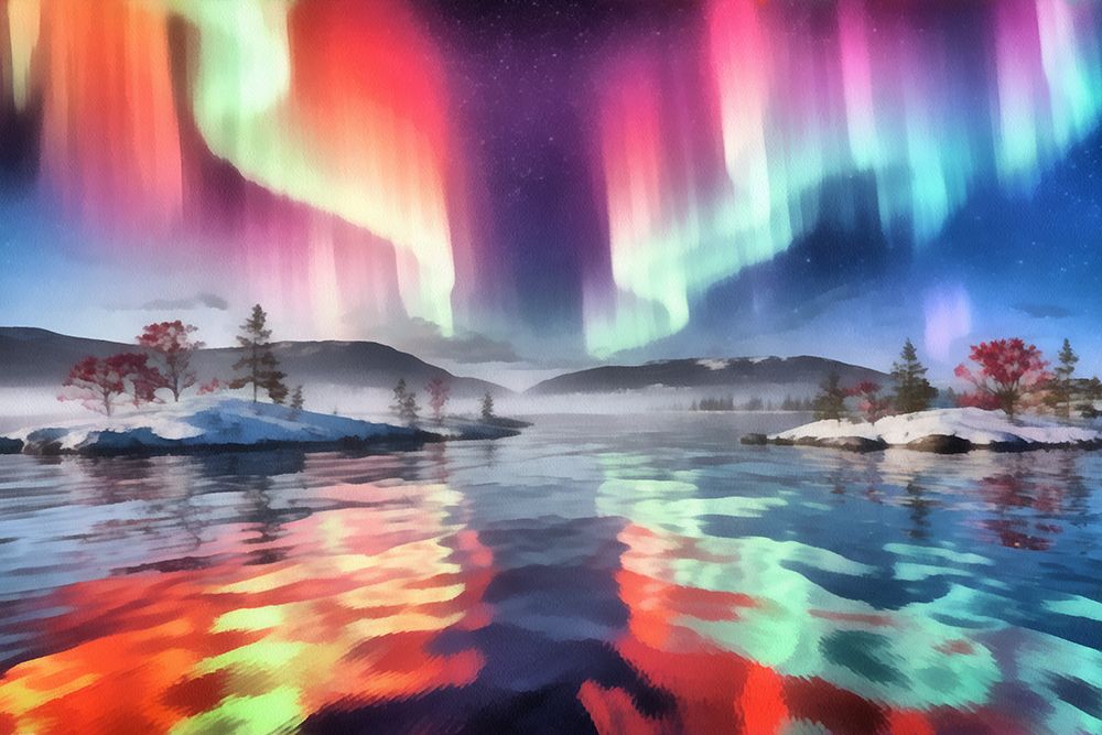 Northern Lights Fantasy V art print by Vanessa Knight for $57.95 CAD