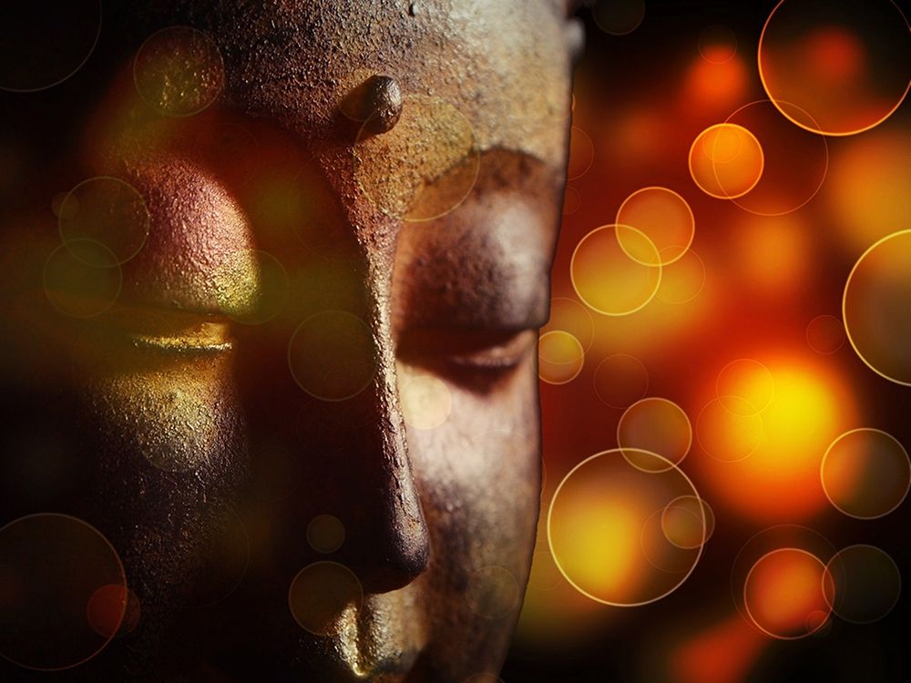 Antique Gold and Red Buddha Statue Closeup art print by Artographie for $57.95 CAD