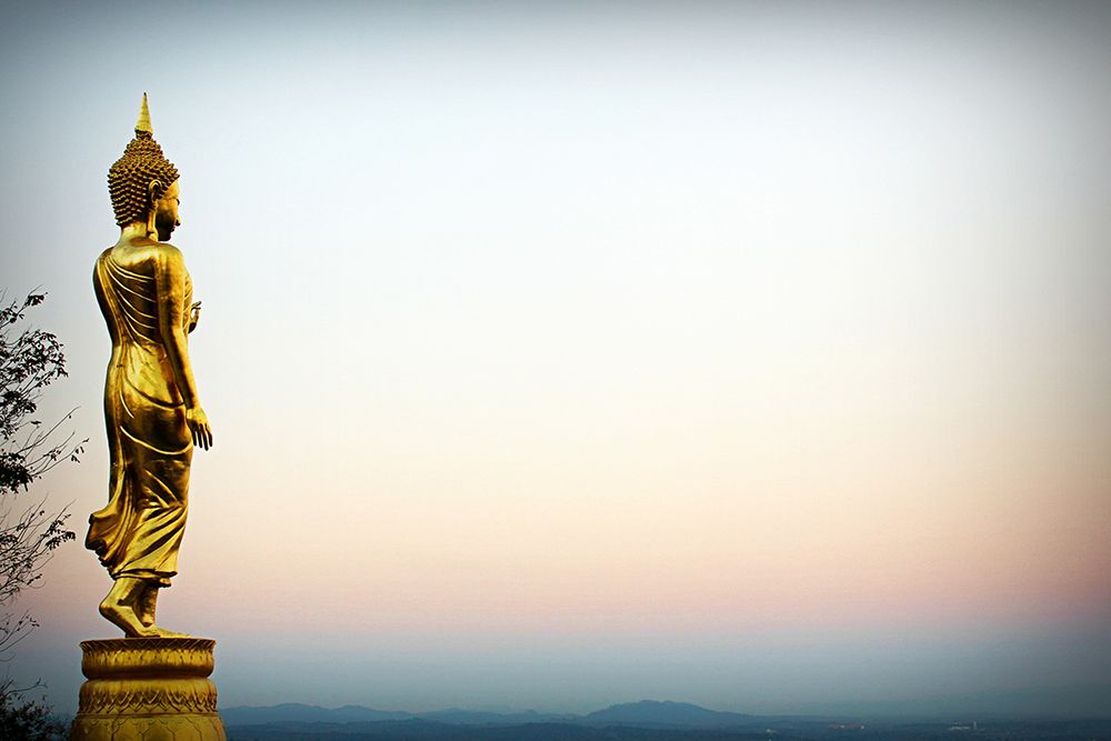 Gold Buddha Standing Statue art print by Artographie for $57.95 CAD