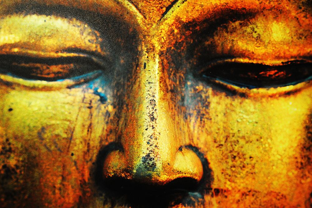 Gold Buddha Statue Face art print by Artographie for $57.95 CAD