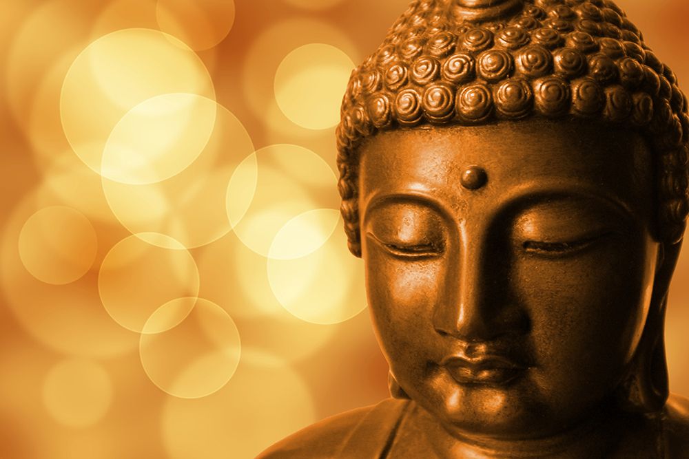 Gold Buddha Statue art print by Artographie for $57.95 CAD