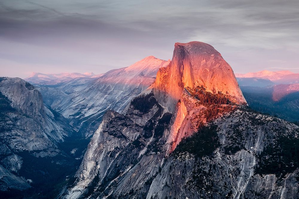 Half Dome at sunset from Glacier Point Yosemite National Park art print by Artographie for $57.95 CAD
